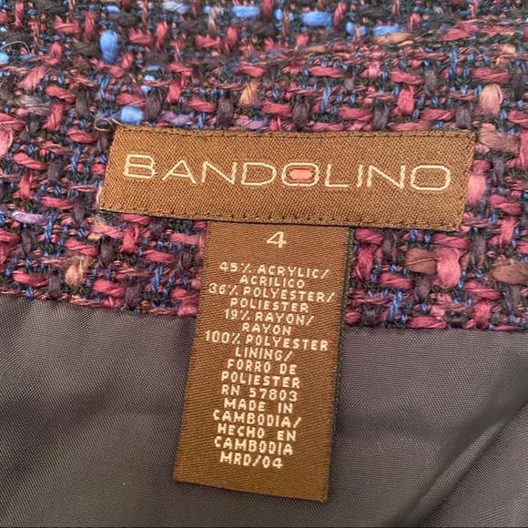 Bandolino Tweed Pencil Skirt Plum Size 4 Mini Multicolor Business burgundy - Picture 6 of 11